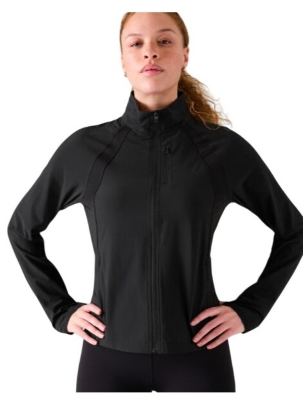 Athleta Women’s Run with it Jacket Women's Size XS Black Full Zip With Pockets